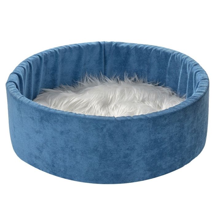 Лежанка круглая ЛЮКС вид 2 синий ZooMoDa