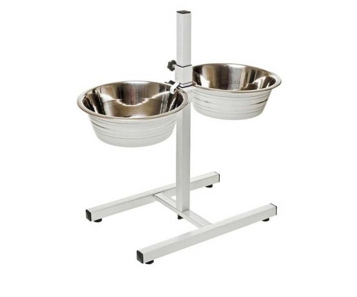 Миска+подставка ( 2 * 1,75л ) регулируемая Double Diner 3100C белые миски