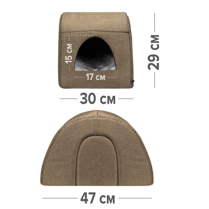 Дом БАГГИ вид 2 тёмно-серый ZooMoDa