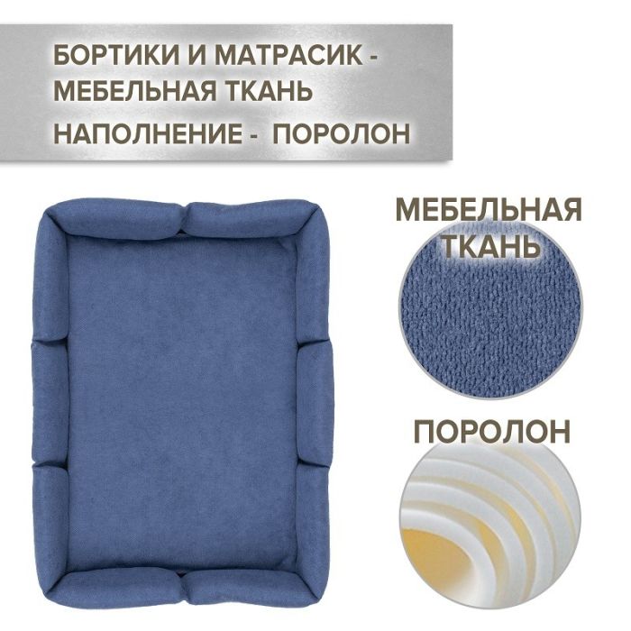 Лежанка ГУФФИ малая вид 2 тёмно-синий ZooMoDa