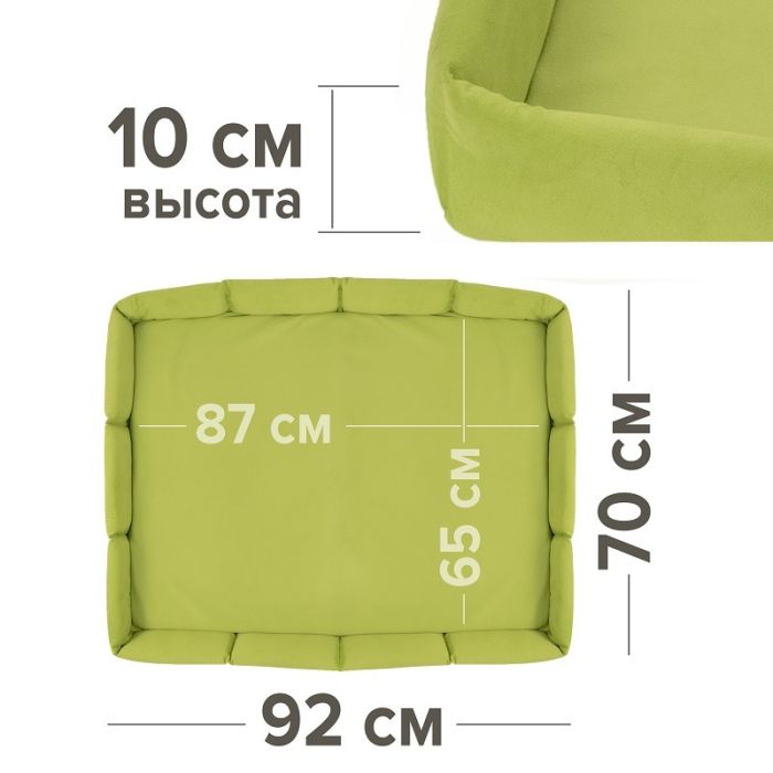 Лежанка ГУФФИ большая вид 1 светло-зелёный ZooMoDa