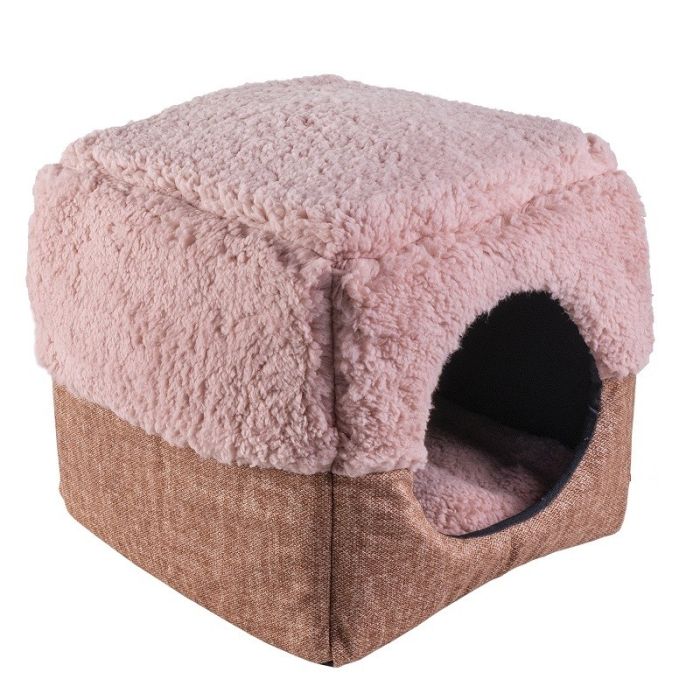 Дом КУБ-ТРАНСФОРМЕР КОМФОРТ малый вид 1 розовый ZooMoDa