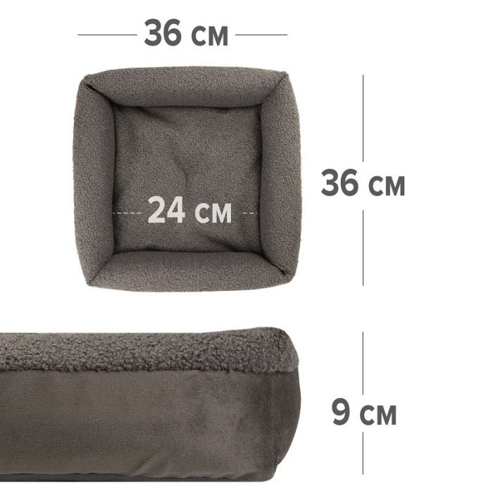 Лежанка КОМФОРТ малая 30*30  вид 3 коричневый  ZooMoDa