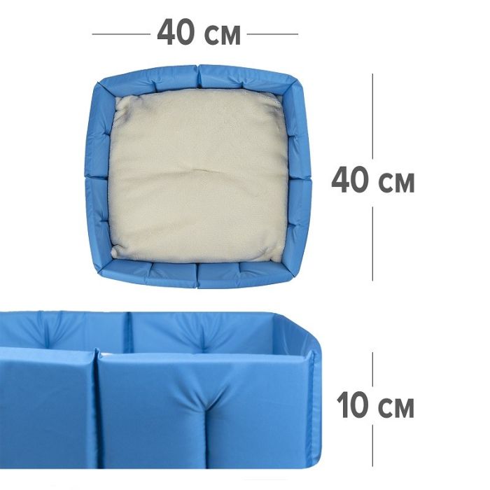 Лежанка СПАЙК 40*40  вид 1 васильковый  ZooMoDa