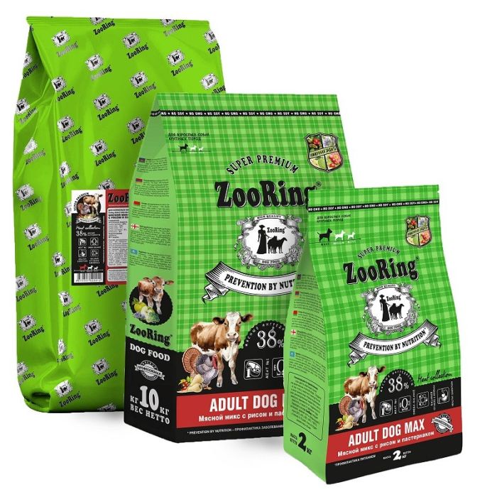 ЗооРинг д/соб МАХ Мясной микс рис/пастернак  20 кг