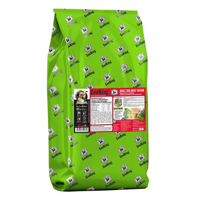 ЗооРинг для собак мясной рацион Говядина, рис и яблоки 20 кг