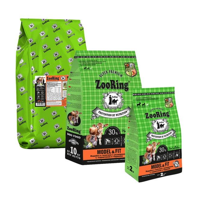 ЗооРинг для собак с излишним весом Индейка и телятина с розмарином 2кг